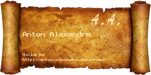 Anton Alexandra névjegykártya